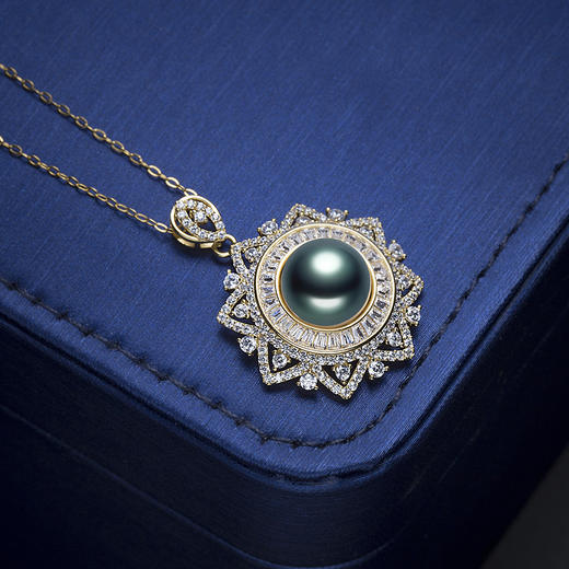 奥利维拉OLIVEIRA   大溪地黑珍珠吊坠S925银项链 商品图9