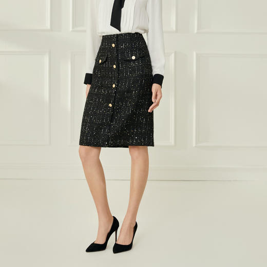 EITIE爱特爱冬季新款高腰时尚包臀西装裙短裙半裙半身裙6806504 商品图2