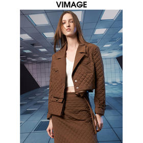 VIMAGE纬漫纪冬季新款百搭修身显瘦短款外套棉娄V1810403
