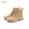 【春节不打烊】Safiya/索菲娅 靴子2022冬季新款英伦风加绒高帮厚底户外马丁靴女 SF24118186 商品缩略图8