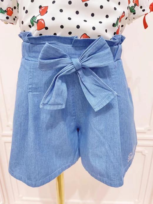 非质量问题不退换哦~ Franch cat 樱桃点点短袖上衣  蝴蝶结牛仔短裙裤 商品图3