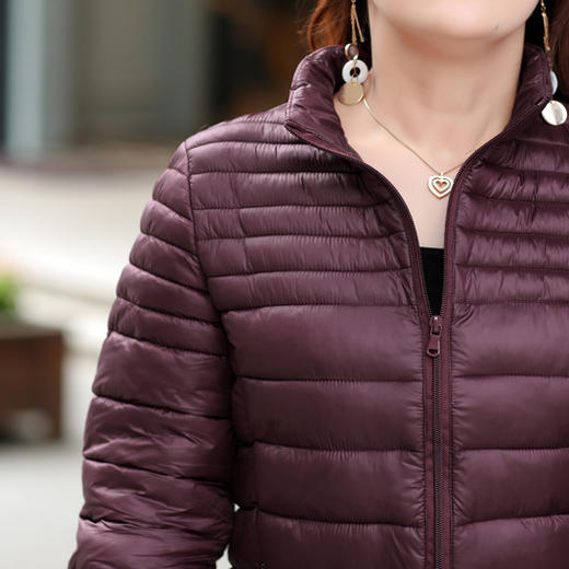 JMY-AOY-888冬季新款轻薄服女修身立领小简约外套女装短款 商品图3