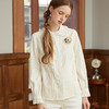 Famecoco范可儿文艺花边衬衣女长袖衬衫打底内搭纯色F228BH005 商品缩略图0