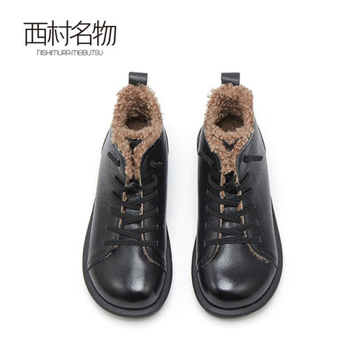 西村名物妈妈棉鞋2022冬季加绒加厚保暖圆头平底低跟毛毛靴45281 商品图2