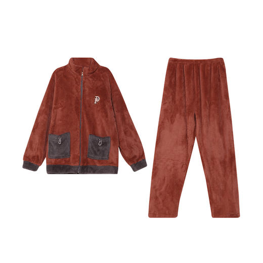 都市丽人都市锋尚生活家居男士长毛绒套装长毛绒厚家居服长袖睡衣FH21J7 商品图3