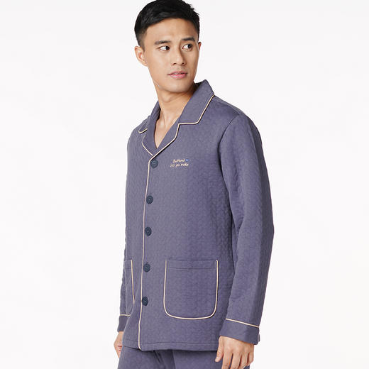 都市丽人都市锋尚生活家居男士夹层套装夹层中家居服长袖睡衣FH21J8 商品图1