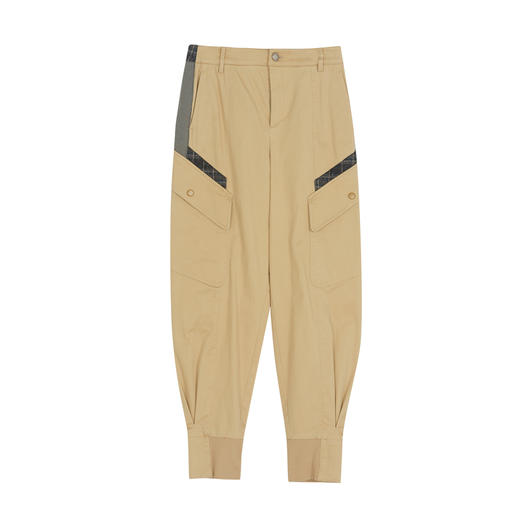 谜底休闲裤女2022秋新款时尚百搭宽松拼接哈伦裤锥型裤223MK1120 商品图4