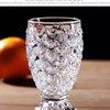 【6只19.9】浮雕美人鱼玻璃杯 鱼鳞纹家用高脚透明红酒杯子可爱果汁耐热牛奶杯 商品缩略图2