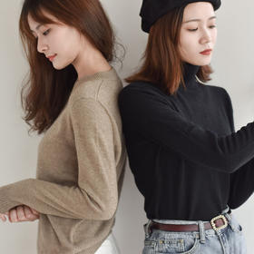 红莲羊绒衫圆领220g/高领款200g 2025秋冬高级感 新中国首件羊绒衫生产商