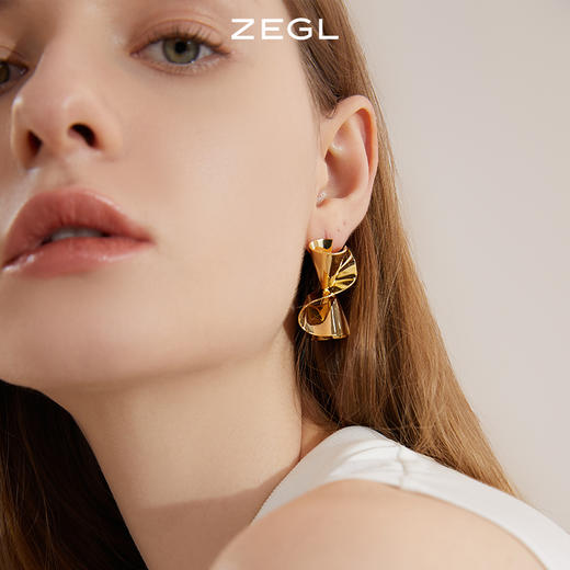 ZEGL金属风复古耳环女小众设计感耳钉2022年新款潮925银针耳饰品 商品图2
