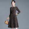 印花连衣裙中长款修身气质减龄时尚翻领大码a字裙HR-MYD22825 商品缩略图5
