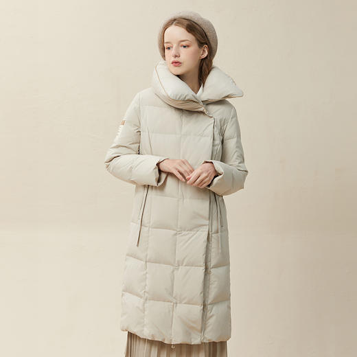 Famecoco范可儿羽绒棉服女冬季中长款枕头领加厚保暖外套F228AD017 商品图1