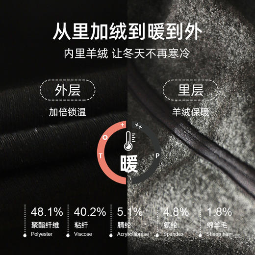 美奈川3500D羊绒踩脚裤袜KW06167 商品图5