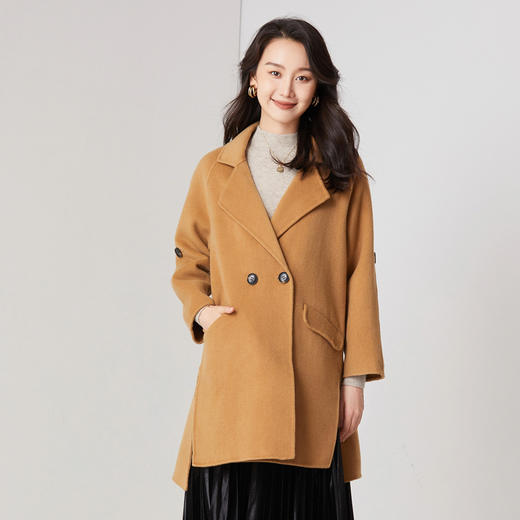 馥迦简约中长款开叉羊毛大衣 815 商品图4