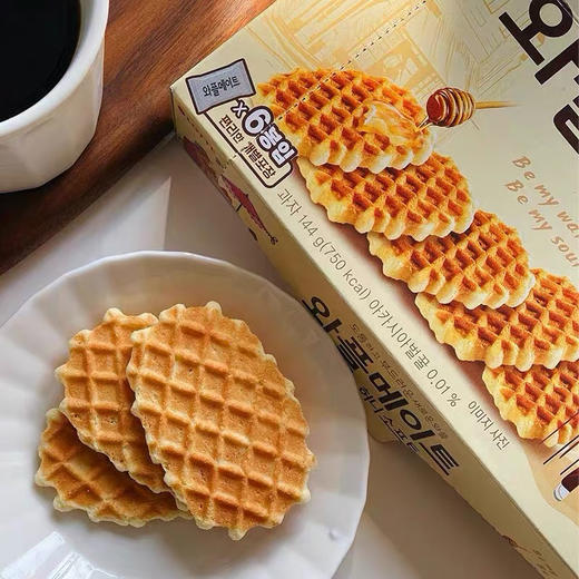 韩国进口乐天薄脆饼干144g蜂蜜瓦夫华夫饼干鸡蛋煎饼酥脆片 商品图2