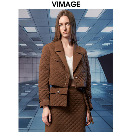 VIMAGE纬漫纪冬季新款百搭修身显瘦短款外套棉娄V1810403 商品图5