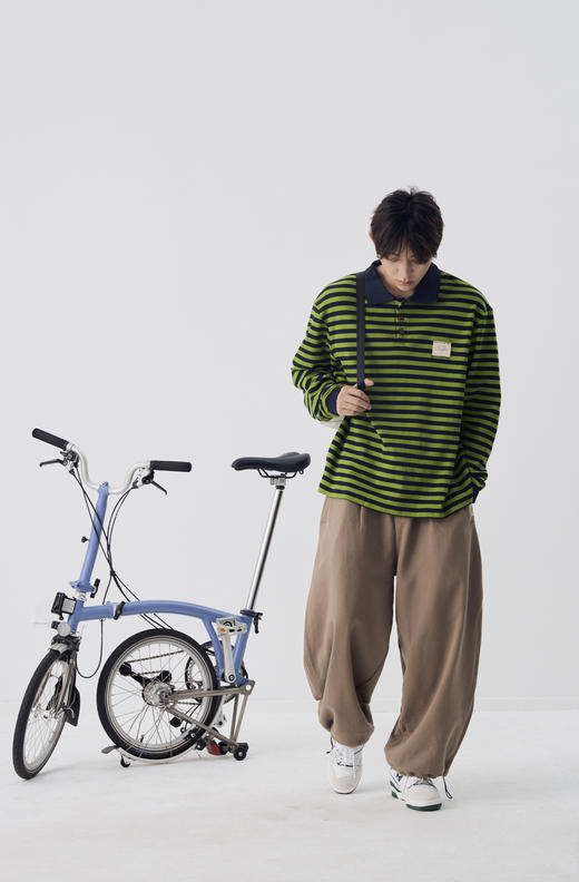 「Galent极蓝」CX222004/领口撞色条纹POLO长袖 商品图5
