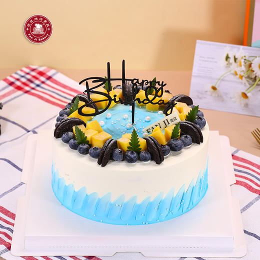 蓝朋友 - 栗子红豆红丝绒动物稀奶油芒果范记生日蛋糕 商品图0