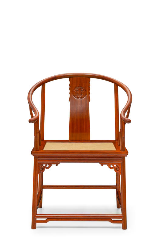红桥红  家具严选  缅甸花梨（大果紫檀）【藤面 恭王府 寿字纹 圈椅】 商品图0