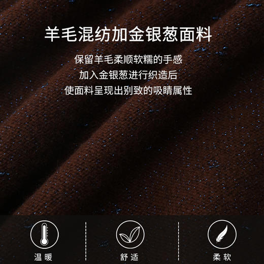 【特价】玳莎羊毛混纺高领毛衣女新款金银葱设计感温柔通勤套头针织衫上衣   CD33301 商品图3