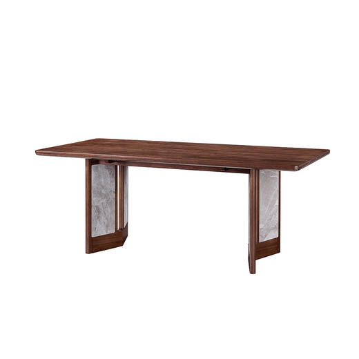 【轻法风格-CY301餐桌】轻法风/餐厅/北美黑胡桃木/实木+岩板餐桌 商品图2