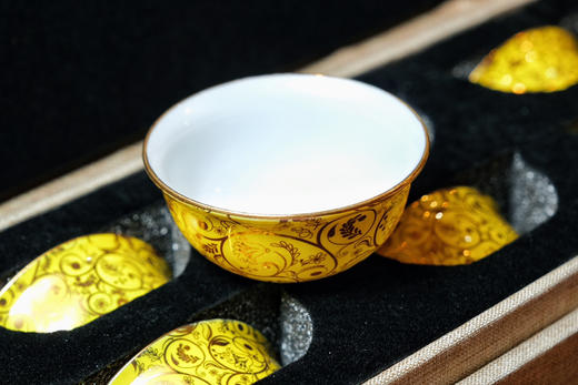 古法彩瓷尊胜描金七供杯 八供杯 水碗 不生锈不氧化一套8个直径约6.8cm专利所有，仿冒必究 商品图8