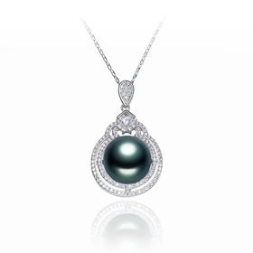 奥利维拉OLIVEIRA   大溪地黑珍珠吊坠S925银项链