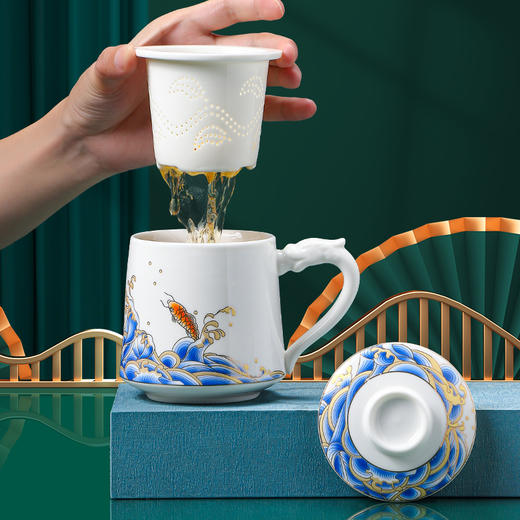 【新国潮 新文创】珍瓷窑 羊脂玉瓷 办公杯系列 礼盒装 商品图1