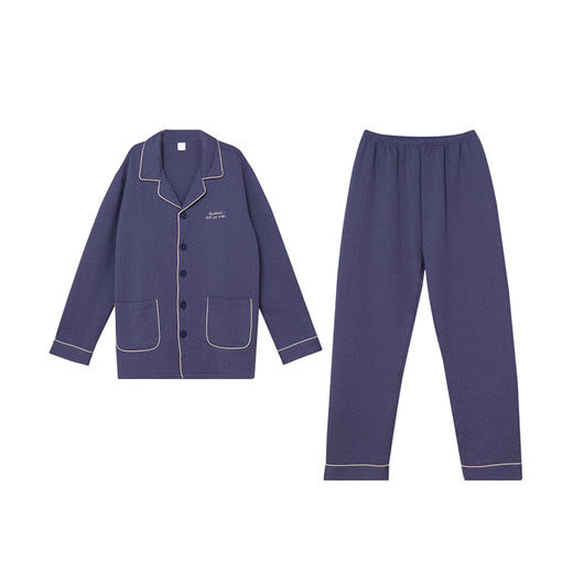 都市丽人都市锋尚生活家居男士夹层套装夹层中家居服长袖睡衣FH21J8 商品图3