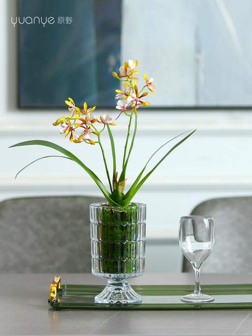 新中式仿真蝴蝶兰摆件假花酒店客厅餐桌玄关花卉仿真花装饰摆设花 商品图5