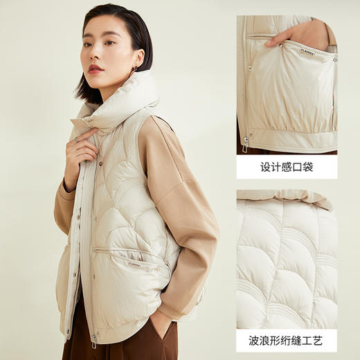 玳莎立领无袖马甲羽绒服女冬季简约鸭绒外穿马夹背心外套   CD41001 商品图2
