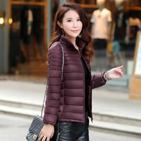 JMY-AOY-888冬季新款轻薄服女修身立领小简约外套女装短款