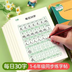 书行每日30字减压同步字帖每日一练楷书练习笔画临摹字贴描红本小学生专用硬笔书法练习本