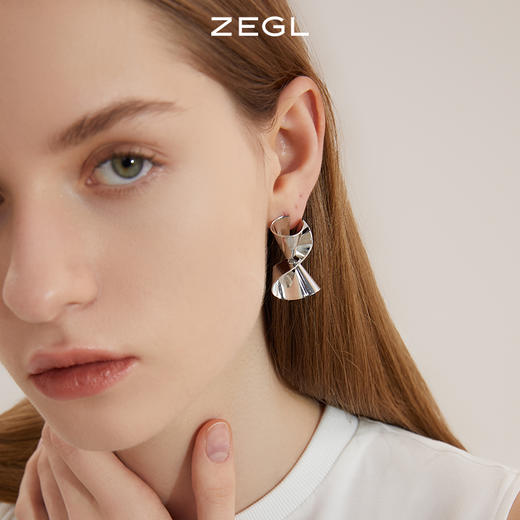ZEGL金属风复古耳环女小众设计感耳钉2022年新款潮925银针耳饰品 商品图6