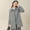 Famecoco范可儿牛角扣毛呢大衣外套女秋冬款长袖方领外套女F228AR002 商品缩略图0