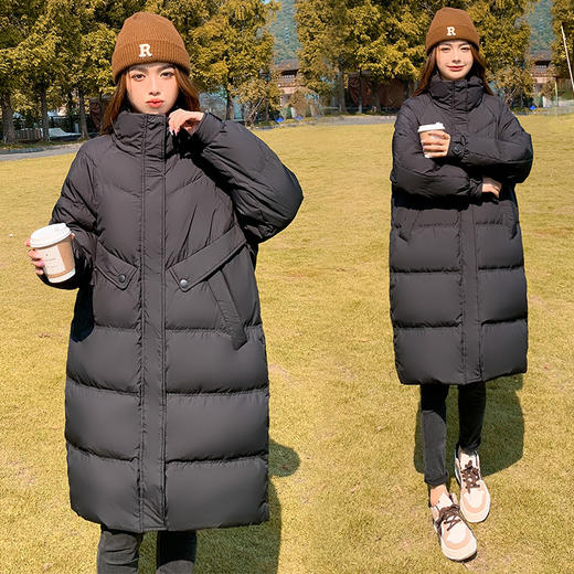 FF-202大码女装胖mm加肥加大长款宽松立领200斤250斤加厚羽绒服202 商品图1