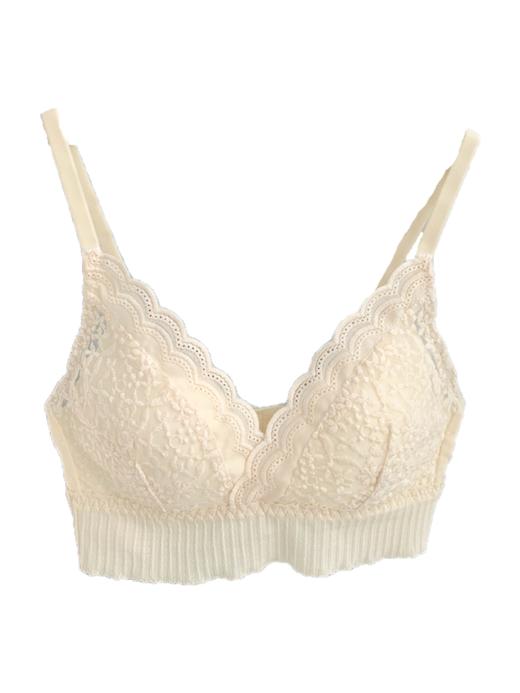 黛唯梵暖冬夕阳~法式蕾丝少女内衣纯欲女文胸无钢圈显胸小bra小胸聚拢+无钢圈舒适小胸聚拢文胸女夏季2023年新款学生性感收副乳胸罩内衣 商品图3