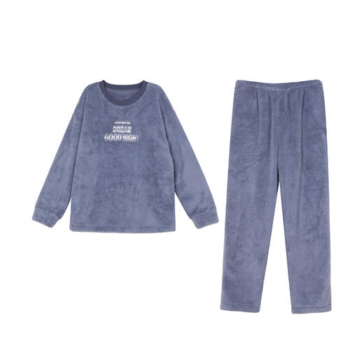 都市丽人都市锋尚生活家居男士长毛绒套装长毛绒厚家居服长袖睡衣FH22F7 商品图4