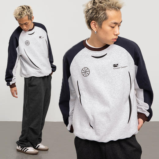 CryingCenter 重磅拼接复古球衣 圆领宽松卫衣运动球服 哭喊中心 商品图2
