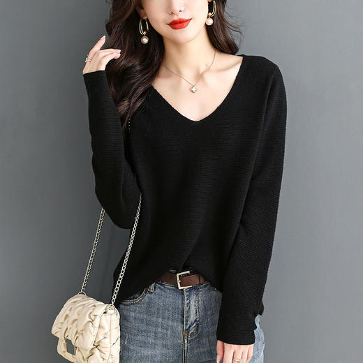 V领羊毛衫，100纯羊毛内搭鸡心领打底衫CC-28-6101 商品图5
