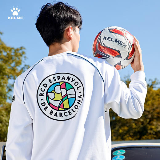 卡尔美圆领卫衣秋新款休闲百搭上衣潮牌情侣长袖T恤外套 商品图5