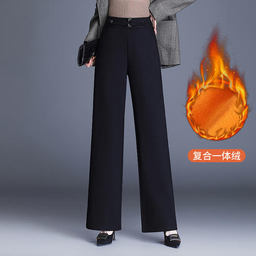 简约修身时尚松紧腰高腰通勤气质阔腿裤MYX-BFZY-9259-L 商品图4