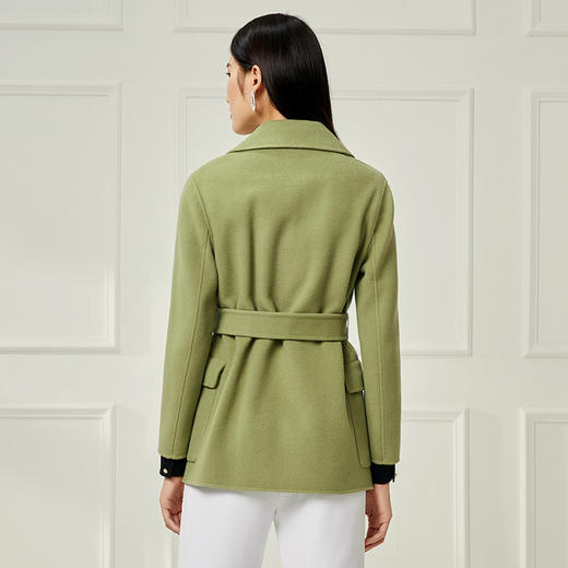 EITIE爱特爱新款纯羊毛系带收腰百搭气质外套大衣6814506 商品图4