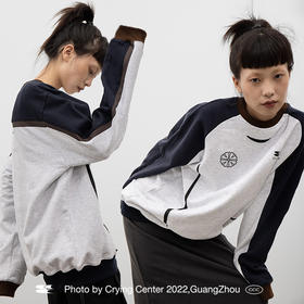 CryingCenter 重磅拼接复古球衣 圆领宽松卫衣运动球服 哭喊中心