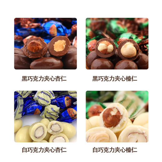 【中欧班列精选】WWJ俄罗斯糖果 原装进口巧克力榛子仁糖500g/袋 商品图10