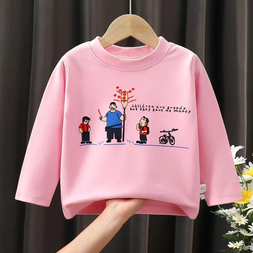 【39.9/两件】秋冬儿童A类打底衫宝宝纯棉长袖T恤男童打底上衣单件女童德绒打底衣 商品图4