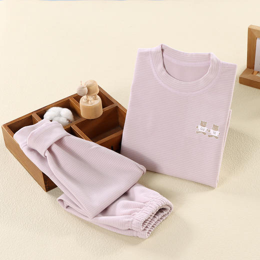 【2套】儿童A类保暖内衣套装秋冬宝宝秋衣秋裤加厚男童家居服无骨婴儿感温变色德绒睡衣 商品图7