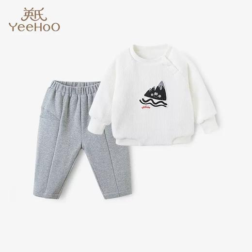 英氏童装灯芯绒夹棉加厚卫衣长裤男女童休闲套装秋冬YRABJ42290A 商品图0
