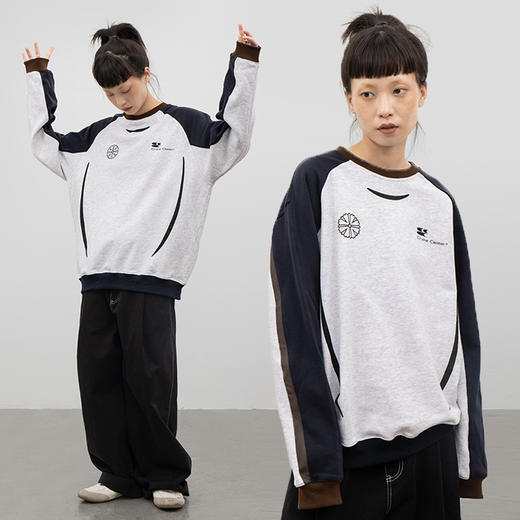 CryingCenter 重磅拼接复古球衣 圆领宽松卫衣运动球服 哭喊中心 商品图1