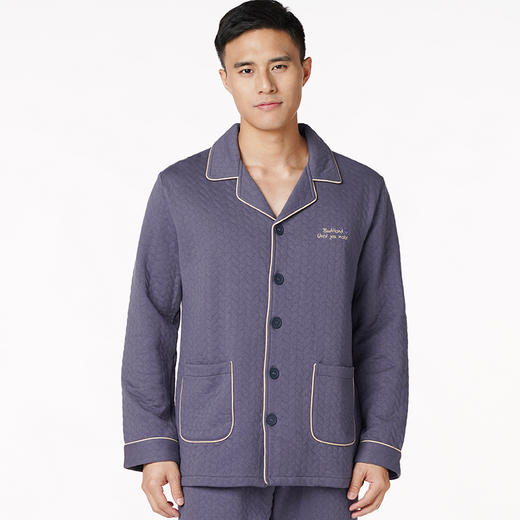 都市丽人都市锋尚生活家居男士夹层套装夹层中家居服长袖睡衣FH21J8 商品图0